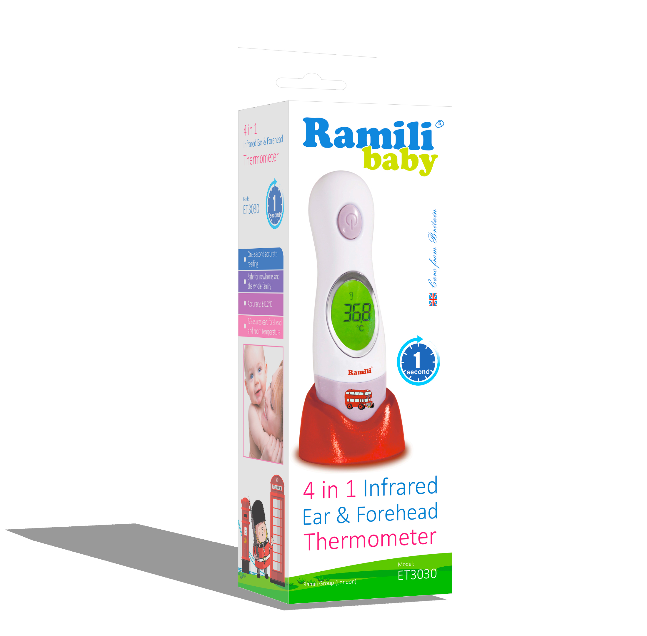 Инфракрасный ушной и лобный термометр Ramili 4 в 1. Фото N2