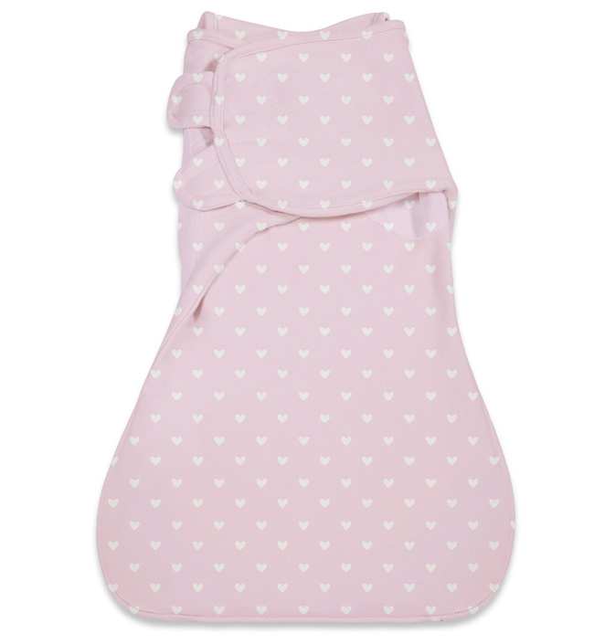 Конверт на липучке Summer Infant SwaddleMe WrapSack, размер L розовые сердца