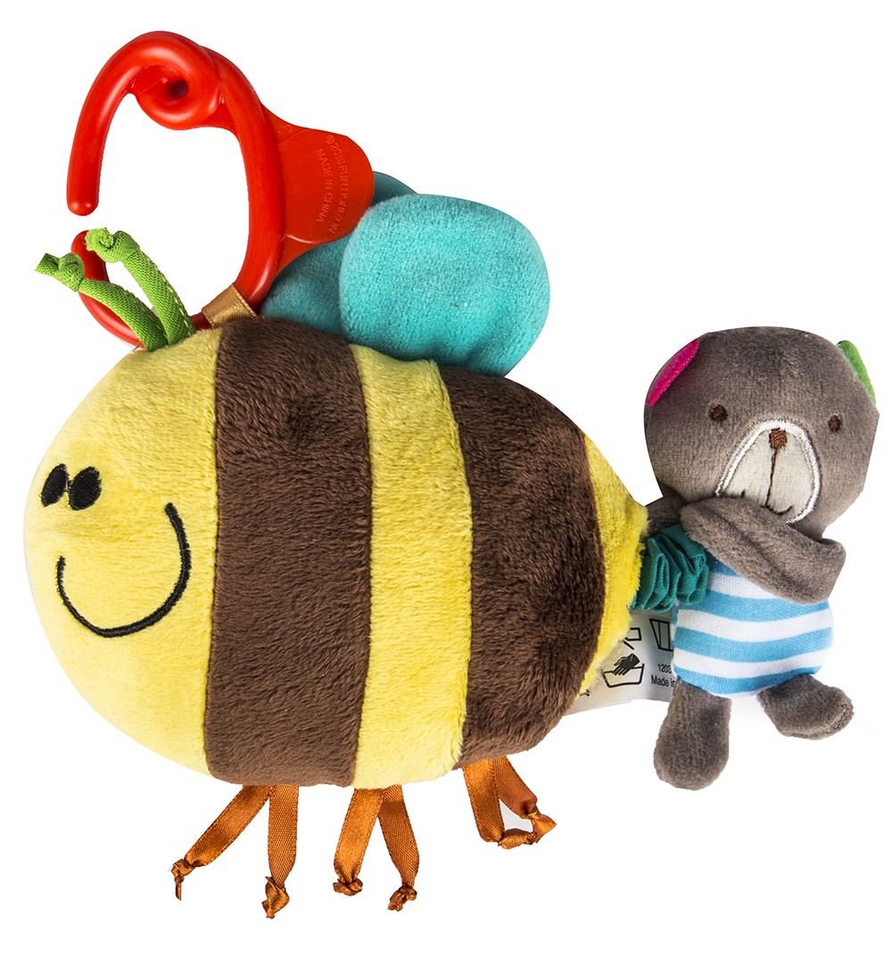 Мягкая погремушка-трещалка 1 Toy Bobbie & Friends Мишка с пчелкой