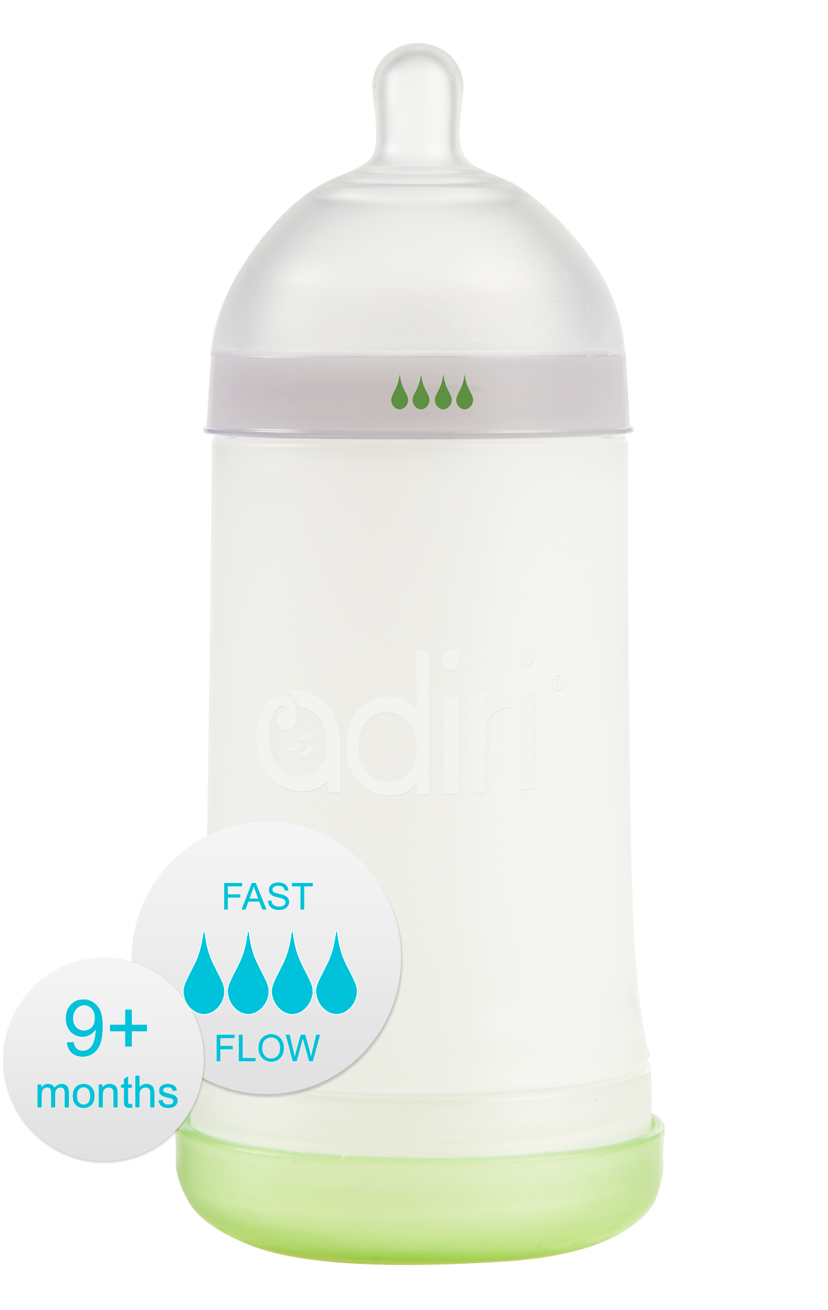Детская бутылочка Adiri NxGen Fast Flow White от 9 мес. 281 мл
