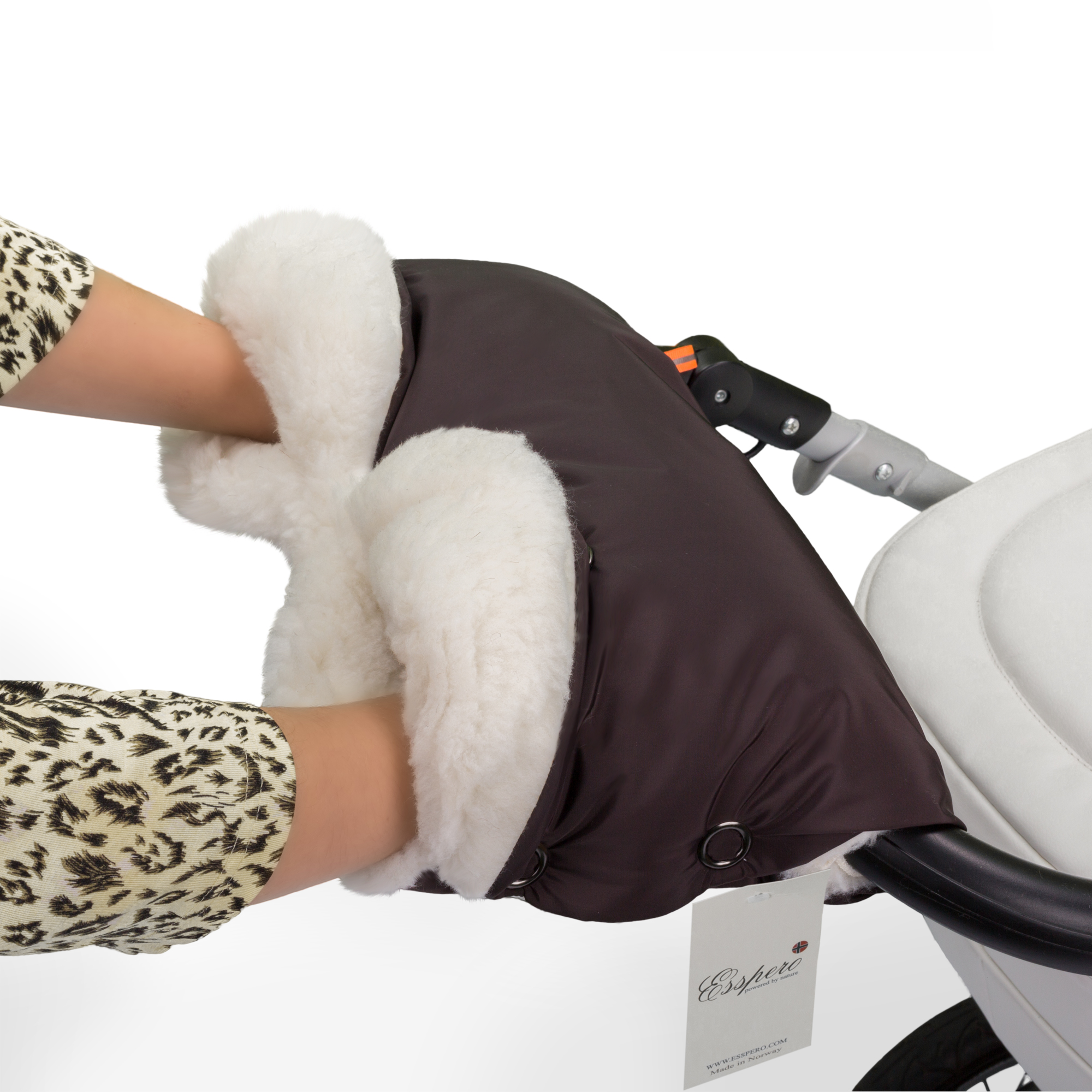 Муфта для рук на коляску Esspero Soft Fur Lux из натуральной шерсти. Фото N3